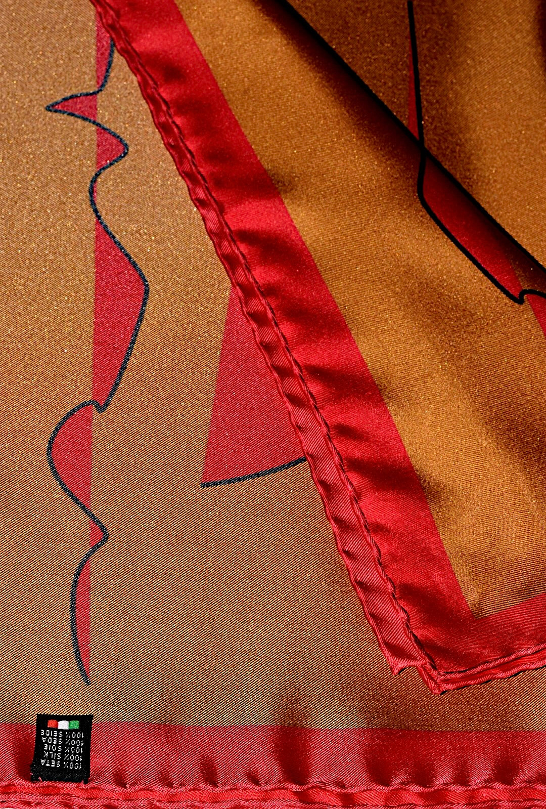 The Namib Queen Silk Twill Scarf Mustard/Blue Large Square 90